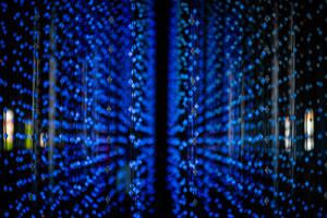 An Alluring Garland Of Dark Blue Lights. Wallpaper