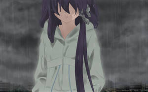 An Anime Girl Overwhelmed By Sadness Wallpaper