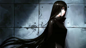 An Anime Girl With Long Black Hair Wallpaper