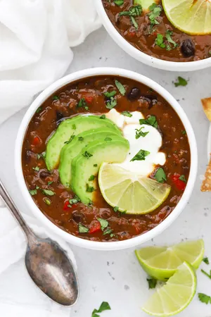 An Appetizing Bowl Of Black Bean Soup. Wallpaper