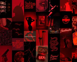 An Artistic Blend Of Red, Black And White By Red Collage Wallpaper