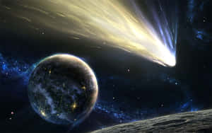 An Asteroid Hurtling Through The Vast Expanse Of Space Wallpaper