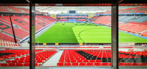 An Empty Stadium Awaits The Start Of The World Cup Wallpaper