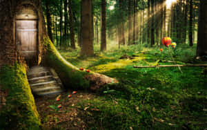 An Enchanted Fairy Forest, Deep In A Magical Forest. Wallpaper