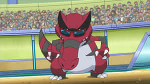 An Epic Battle Shot Of Krookodile Pokémon Wallpaper