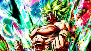 An Epic Scene Featuring Broly, The Legendary Super Saiyan! Wallpaper