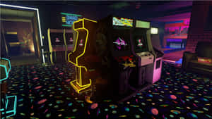 An Exciting Vision Of Nostalgia, This 80s Retro Arcade Makes For The Perfect Throwback Experience. Wallpaper