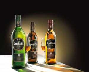 An Exquisite Selection Of Glenfiddich Flagship Whiskies. Wallpaper