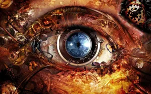 An Image Of An Eye With Many Different Things In It Wallpaper