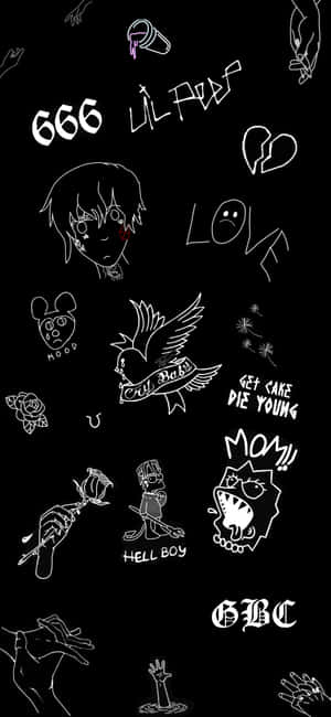 An Image Of The Iconic Lil Peep Logo Wallpaper