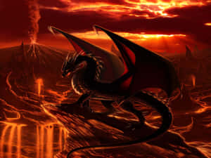 An Impressive Roaring Dragon In A Fantasy Landscape Wallpaper