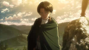 An Intense Gaze From Levi Ackerman Wallpaper