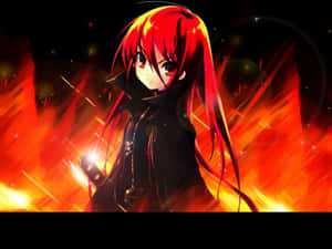 An Intense Red And Black Anime Artwork Takes Center Stage Wallpaper