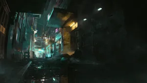 An Interesting View Of An Alleyway Wallpaper