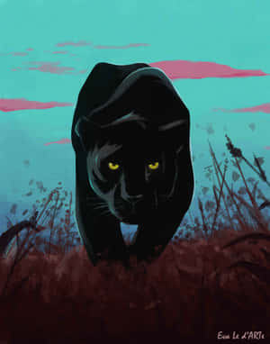 An Intimidating And Majestic Cool Black Panther Wallpaper