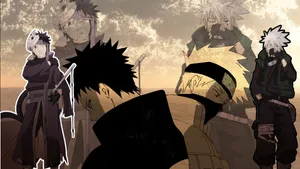 An Intrepid Journey - Vintage Kakashi And Obito Fan Art Wallpaper