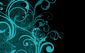 An Inviting Yet Elegant Wallpaper With Black And Teal Wallpaper