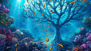 An Oasis Of Life Underwater Wallpaper