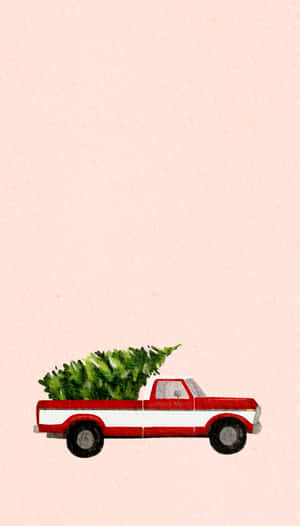 An Old Fashioned Christmas With A Vintage Truck Wallpaper