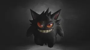 An Ominous Black Gengar Ready To Ambush Its Enemies Wallpaper