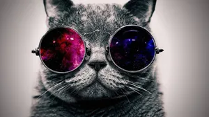 An Out Of This World Galactic Cat Wallpaper