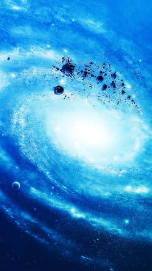 An Out Of This World Phone Experience With The Blue Galaxy Iphone Wallpaper