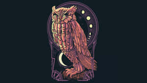 An Owl Sitting On A Dark Background Wallpaper