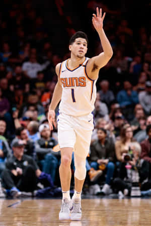 An Unstoppable Devin Booker On The Court Wallpaper