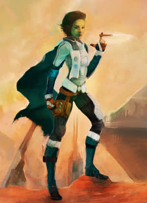 Ana Bray Analyzing Data On Mars Wallpaper