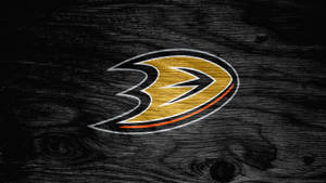 Anaheim Ducks Dark Wood Art Wallpaper