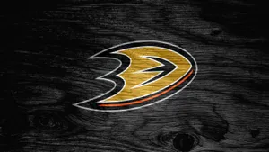 Anaheim Ducks Dark Wood Art Wallpaper