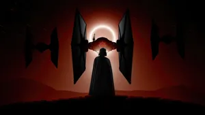 Anakin Skywalker Eclipsewith T I E Fighters4 K Wallpaper