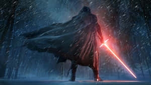 Anakin Skywalker Red Lightsaberin Snow4 K Wallpaper