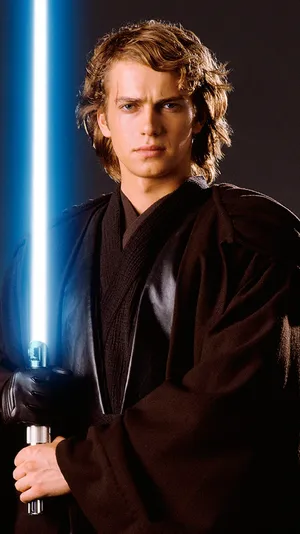 Anakin Skywalker With Lightsaber Wallpaper