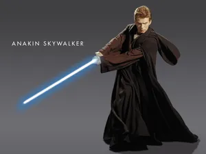 Anakin Skywalker With Lightsaber Wallpaper