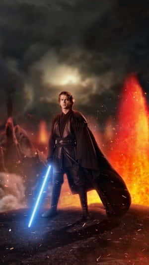 Anakin Skywalker With Lightsaber Wallpaper