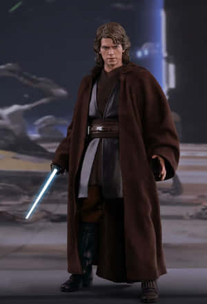 Anakin Skywalker With Lightsaber Wallpaper