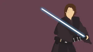 Anakin Skywalker With Lightsaber Wallpaper