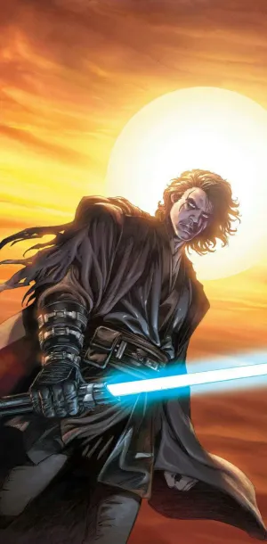 Anakin Skywalker With Lightsaber Wallpaper