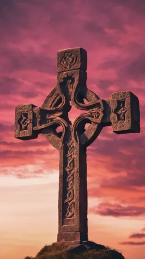 Ancient Celtic Cross Design Wallpaper