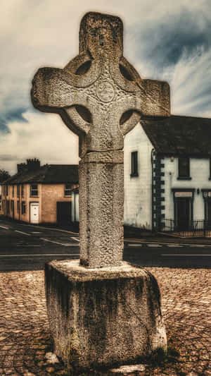 Ancient Celtic Cross Monument Wallpaper