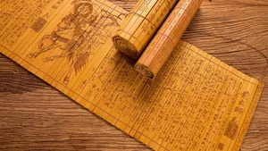 Ancient Chinese Bamboo Scrolls Wallpaper