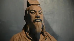 Ancient Chinese Philosopher Statue Wallpaper