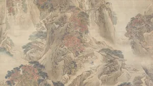 Ancient Chinese Watercolor Landscape Wallpaper