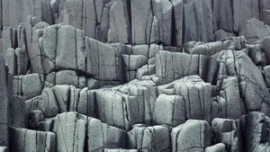Ancient Columnar Basalt Rocks Formation Wallpaper