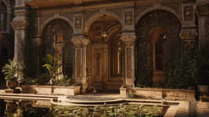 Ancient Courtyard Environment Unreal Engine 5 Wallpaper