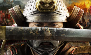 Ancient Japanese Shogun In Battle Armor Wallpaper