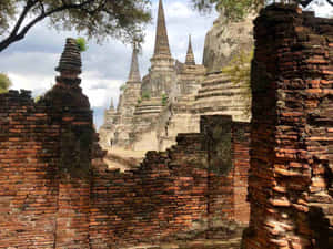 Ancient Temples Ayutthaya Historical Park Thailand Wallpaper
