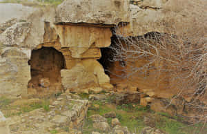 Ancient_ Tombs_ Rock_ Facade Wallpaper
