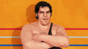 Andre The Giant Realistic Portrait Illustration Wallpaper